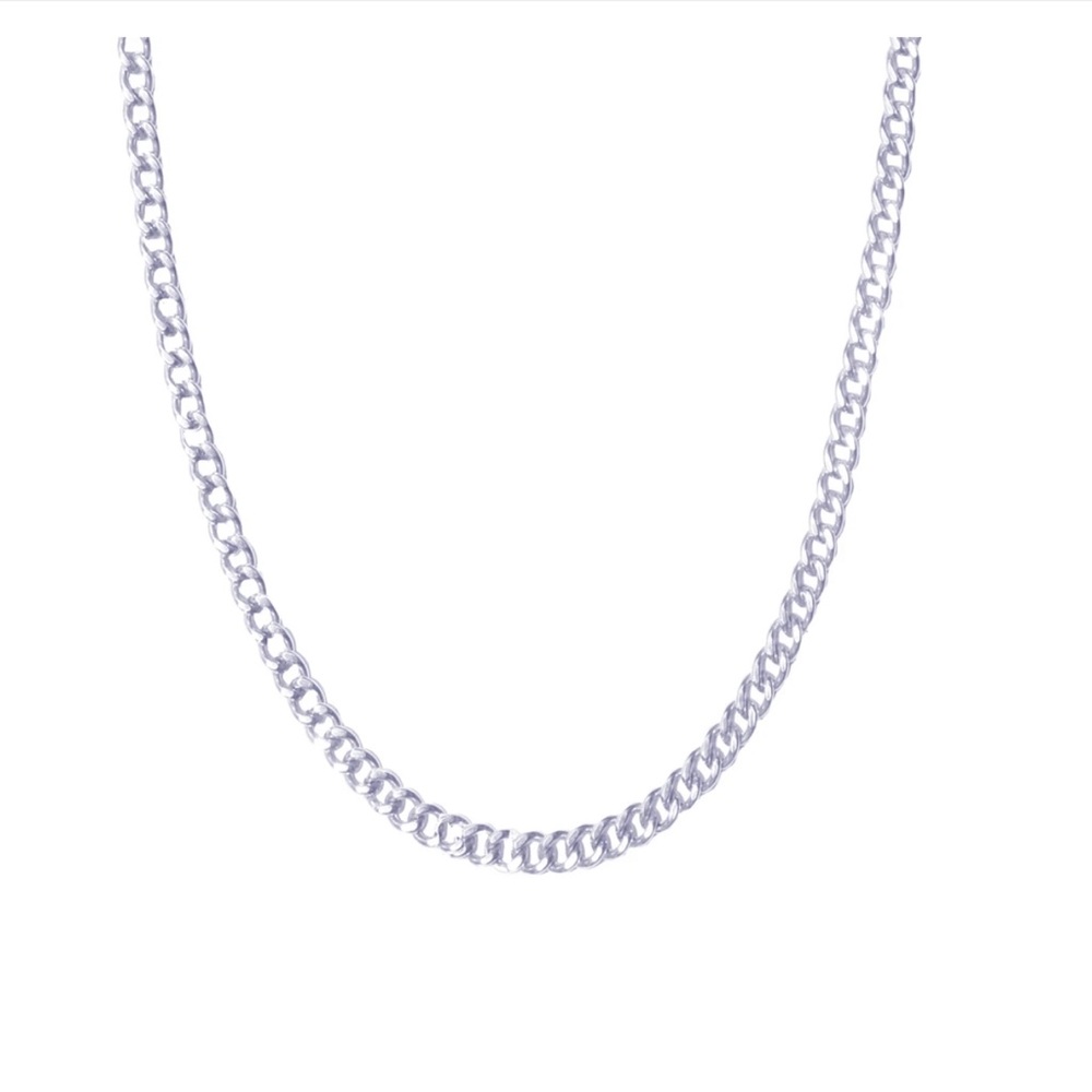 ADORNIA Flat Curb Chain Layering Necklace
